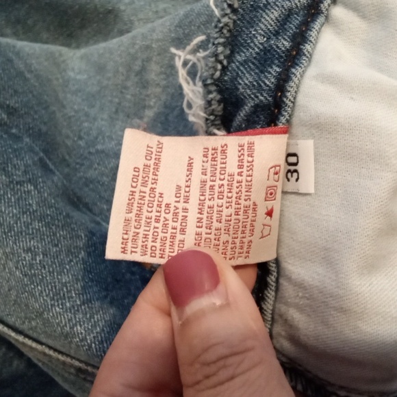 REVICE Denim with Frayed Waistband Button Fly Wide Leg Mid Rise Womens 30 - Picture 6 of 13